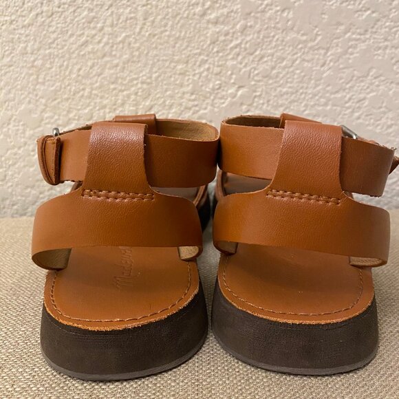 Madewell Ankle Strap Fisherman Sandals Platform in Burnished Caramel Size 6.5 - Picture 8 of 12